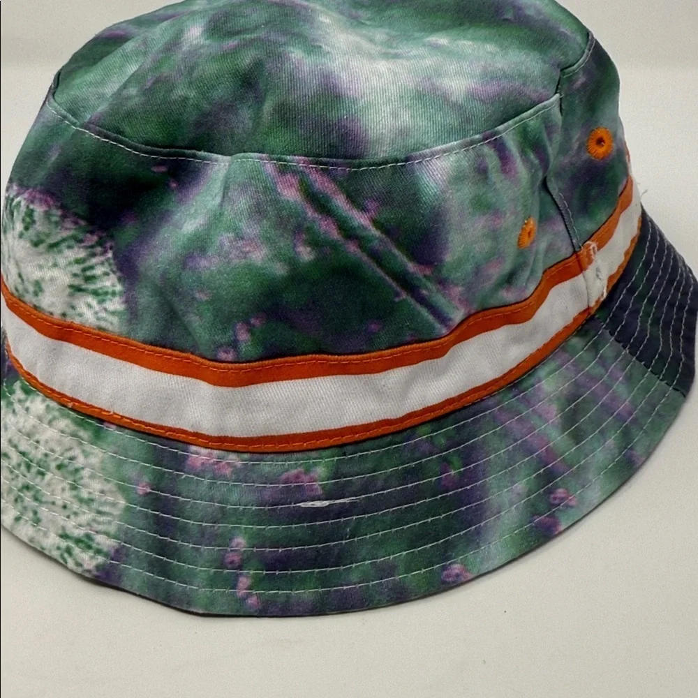 Green and Orange Tie Dye Style Bucket Hat Kids